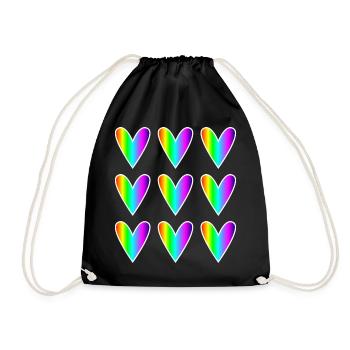 HEART. HEARTS. SAINT VALENTINE. LOVE. LOVE. CHRISTMAS - Drawstring Bag - black - Front