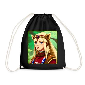 Proud Anime Manga Comic Girl - Drawstring Bag - black - Front
