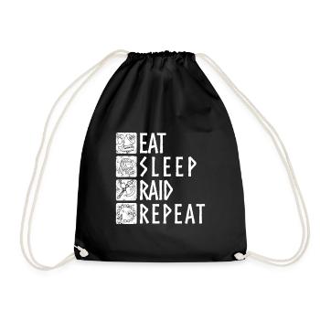 Eat Sleep Raid Repeat - pour tous les fans de Viking - Sac de sport léger - noir - Devant