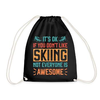Funny Après ski Sayings for Skiers et Snowboarders - Drawstring Bag - black - Front