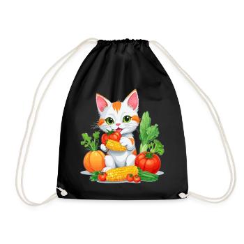 Bio Katze - Turnbeutel - Schwarz - Vorne