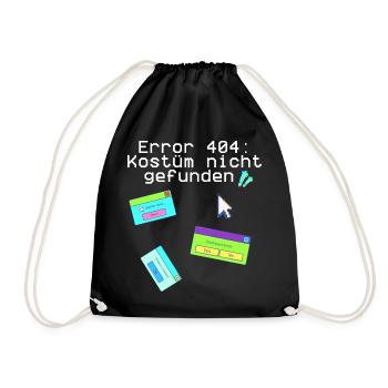 Error 404,kostüm nicht gefunden, karneval, Kostüm - Turnbeutel - Schwarz - Vorne