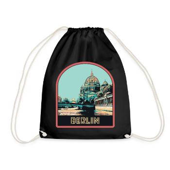 Illustration Historic Center of Berlin - Drawstring Bag - black - Front