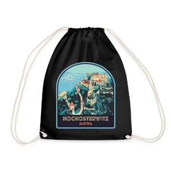 Illustration Château Hochosterwitz, Autriche - Sac de sport léger - noir - Devant