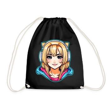 Jolie fille d’anime - Sac de sport léger - noir - Devant