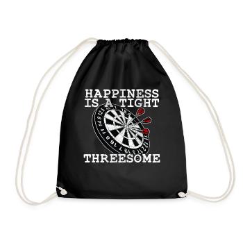 Happiness is a Tight Threesome Spirity Darts - Drawstring Bag - black - Front