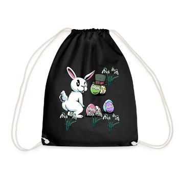Oreille Disquette Enfant Oeufs Pâques Chapeau Rongeur Lapin - Sac de sport léger - noir - Devant
