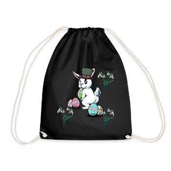 Oeufs de Pâques Fête de Pâques Lapin de Pâques enfant - Sac de sport léger - noir - Devant