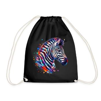 Zebra - Turnbeutel - Schwarz - Vorne