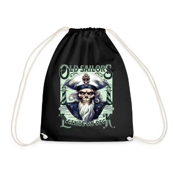 Sailor Skull Skull Captain Ahoy Ship - Drawstring Bag - black - Front