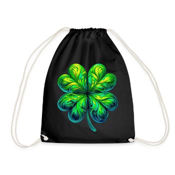 Four-leaf clover - Drawstring Bag - black - Front