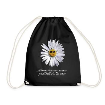 Smiling Daisy - Drawstring Bag - black - Front