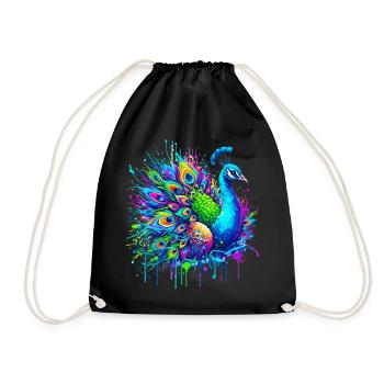 Peacock - Drawstring Bag - black - Front