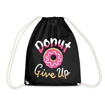 Donut Wortspiel motivierend - Turnbeutel - Schwarz - Vorne