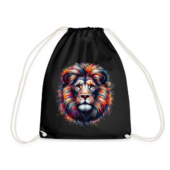 Lion - Drawstring Bag - black - Front