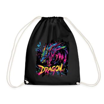 Dragon Fantasy Magic Mysticism Mythology Creature - Drawstring Bag - black - Front