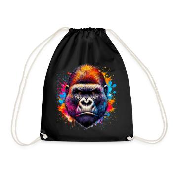 Gorilla - Drawstring Bag - black - Front