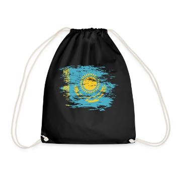 Drapeau du Kazakhstan utilisé - Sac de sport léger - noir - Devant