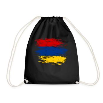 Drapeau de l'Arménie utilisé - Sac de sport léger - noir - Devant