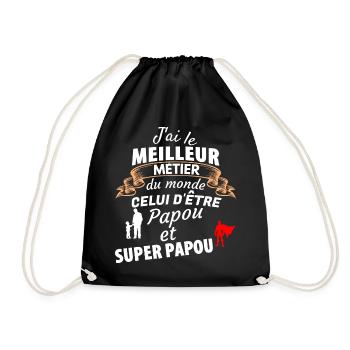 Humor und Stolz Opa Super Papa - Turnbeutel - Schwarz - Vorne