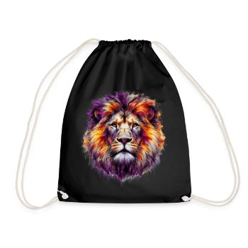 Lion - Drawstring Bag - black - Front