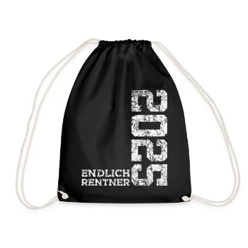 ENDLICH RENTNER 2025 - Turnbeutel - Schwarz - Vorne