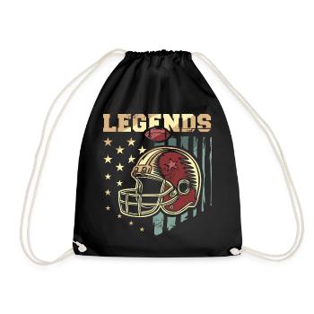 Légendes du football américain - Design doré vintage - Sac de sport léger - noir - Devant