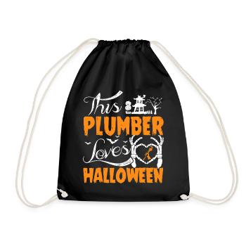This Plumber Loves Halloween - Drawstring Bag - black - Front
