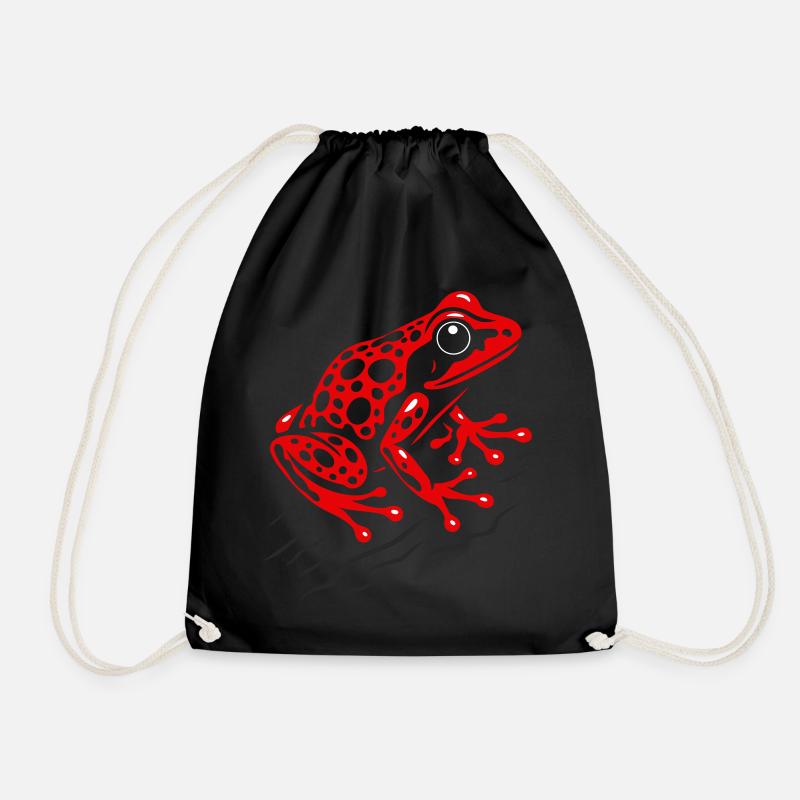 Frosch Erdbeerfrosch Roter Pfeilgiftfrosch - Turnbeutel - Schwarz