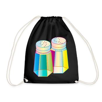 Salt & Pepper in a Prisma Glass – Colorful Spice - Drawstring Bag - black - Front
