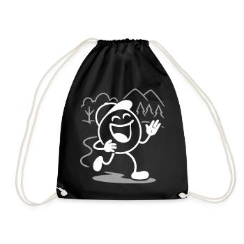 Ribbo court toute la journée en riant - Sac de sport léger - noir - Devant