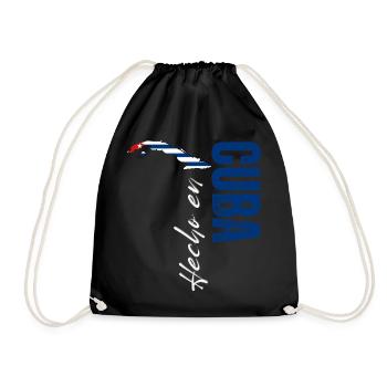 Made in Cuba, vertical design - Drawstring Bag - black - Front