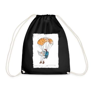 Airborne Reader Illustration - Drawstring Bag - black - Front