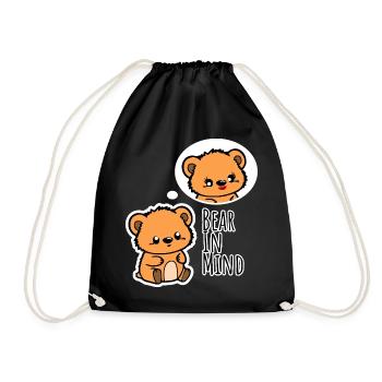 L’ours mignon pense à sa douce copine ! - Sac de sport léger - noir - Devant