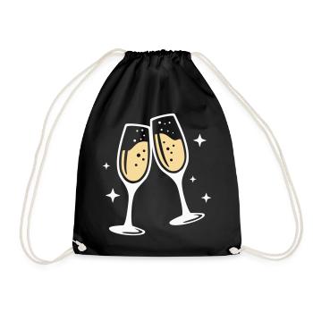 Sektglas Prosecco Sekt Alkohol Prost - Sac de sport léger - noir - Devant