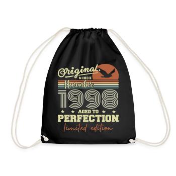 November 1998 Anniversary 1998 November 1998 - Drawstring Bag - black - Front