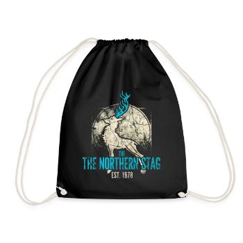 Northern Stag Vintage Logo Est 1973 - Turnbeutel - Schwarz - Vorne