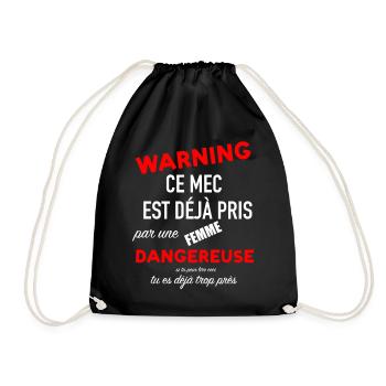 Humor man couple woman jealous valentine's day - Drawstring Bag - black - Front
