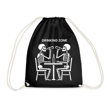 Skeletons Drinking Zone - Drawstring Bag - black - Front