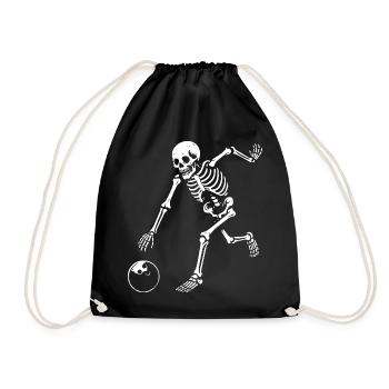 Skeleton Bowling spielen - Turnbeutel - Schwarz - Vorne