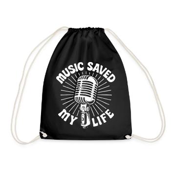 Vintage Retro Music T-Shirt - Drawstring Bag - black - Front