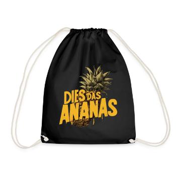 THIS THE PINEAPPLE – Funny Saying Pineapple - Drawstring Bag - black - Front