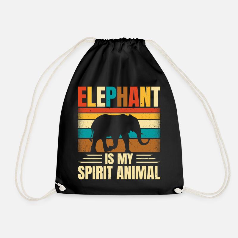 Elefant - Turnbeutel - Schwarz