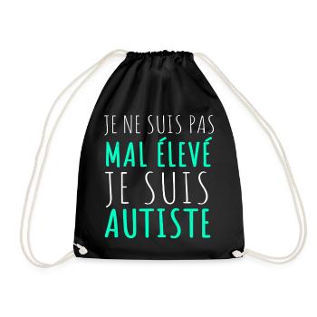 Autism Gift Autism Inclusion Neurodiversity - Drawstring Bag - black - Front