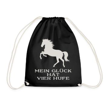 Mein Glück hat vier Hufe - Turnbeutel - Schwarz - Vorne