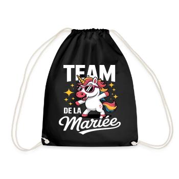 Brautteam Humor Junggesellinnenabschied Einhorngeschenk - Turnbeutel - Schwarz - Vorne