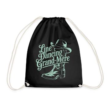 Line Dancing Grandma - Drawstring Bag - black - Front