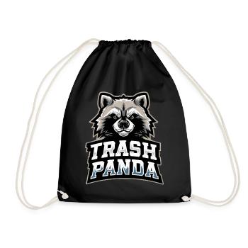 Trash Panda Waschbär Emblem - Turnbeutel - Schwarz - Vorne