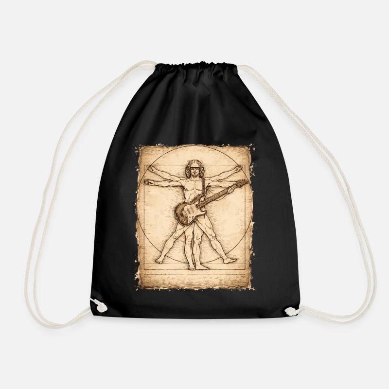 Vitruvian Rocker Gitarrist Design - Turnbeutel - Schwarz