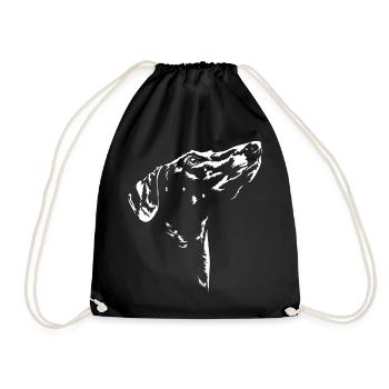 Azawakh Silhouette Greyhounds Greyhound Wilsigns - Drawstring Bag - black - Front